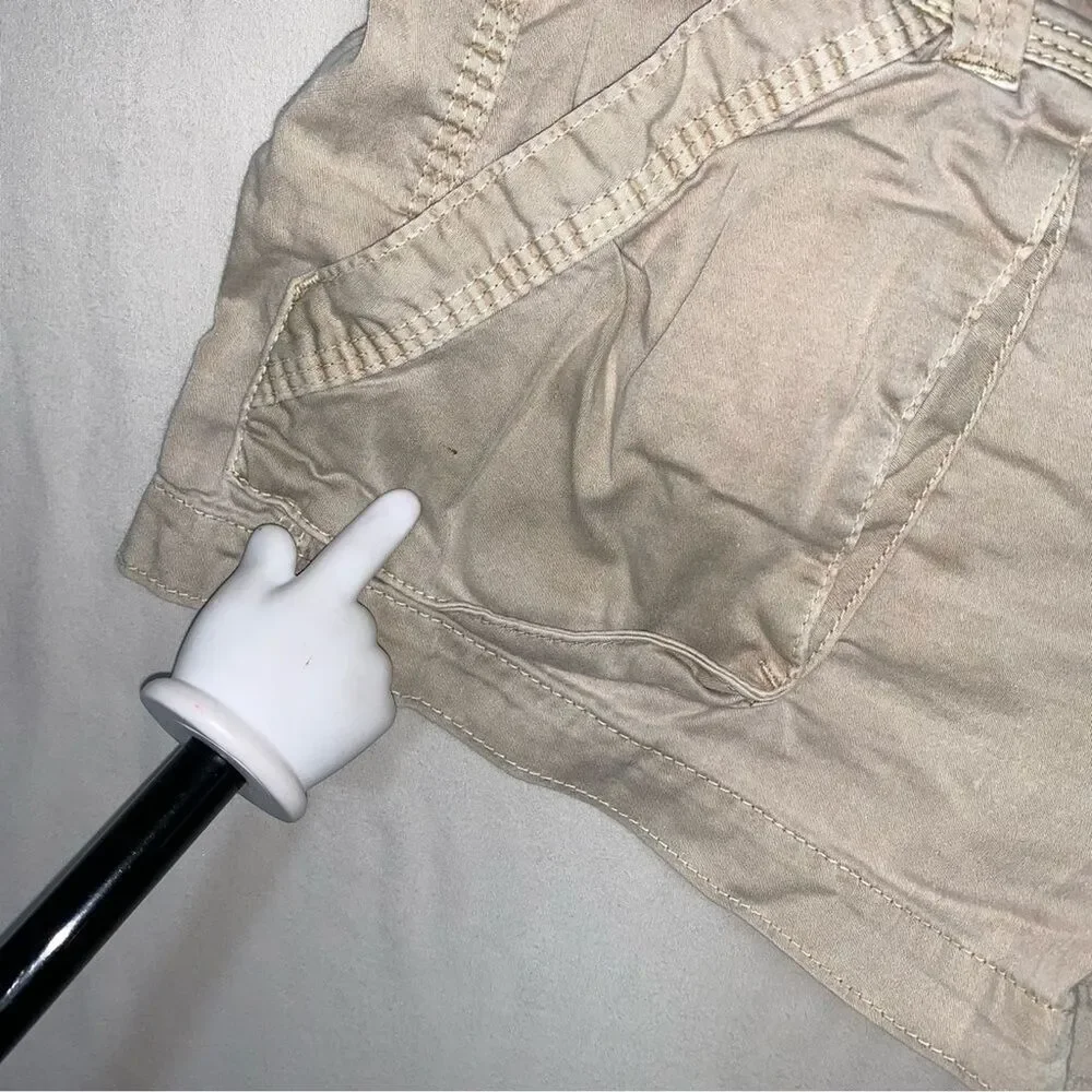 Khaki Tan Shorts Womens 4 Old Navy Cargo Tan Summer Shortie Preppy Beach Classic
